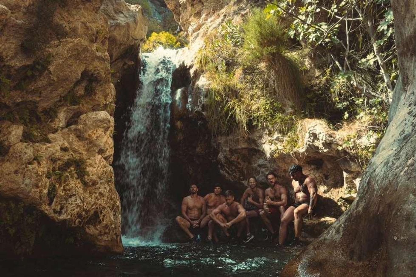 The group gathered in a hidden gorge